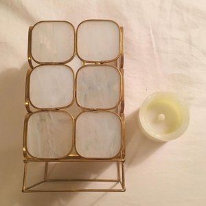 Frosted Glass Lantern with LED Candle
